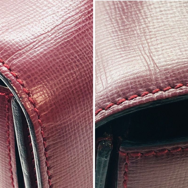 Cartier Mastline Handbag Turnlock Red Leather Ladies Preowned 005787