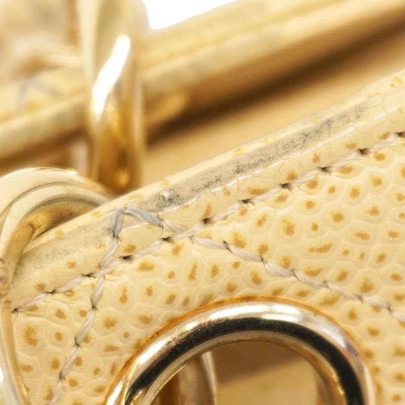 Chanel Shoulder Bag Matelasse Caviar Skin Beige Chien Pan Gold Hardware Women