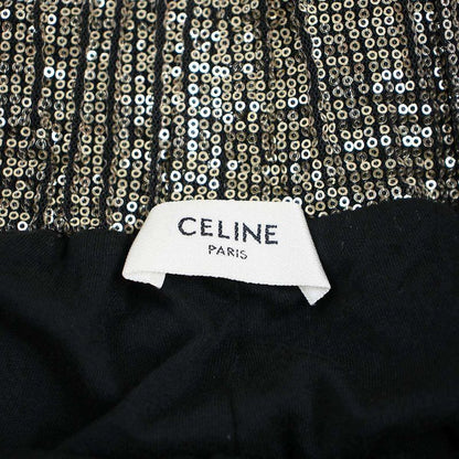 Celine 22ss Allover Sequined Tulle Shorts Sequined Shorts 2z151100q Gold S