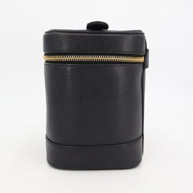 Chanel Handbag Vanity Bag Caviar Skin Leather Black