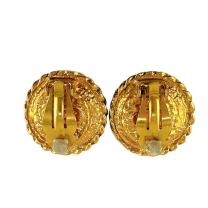 Chanel Vintage Faux Pearl Earrings Chanel Gold With Box