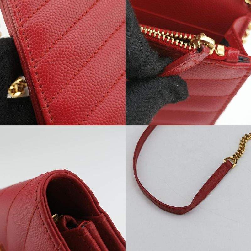 Yves Saint Laurentyves Saint Laurentmonogram Red Caviar Skin 393953 Gnc393953051