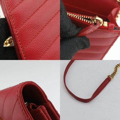 Yves Saint Laurentyves Saint Laurentmonogram Red Caviar Skin 393953 Gnc393953051