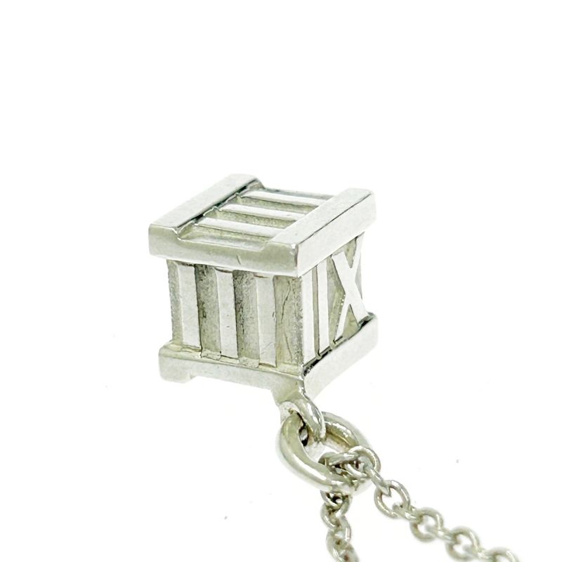 Tiffany & Co Silver Atlas Cube Necklace 6.9g 925 Engraved 445333 Necklace