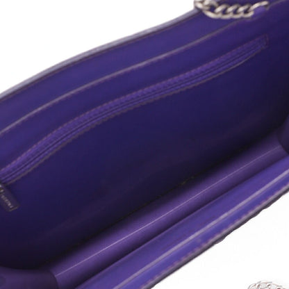 Chanel Shoulder Bag Coco Mark Logo Hologram Purple Silver Hardware Women's Bag