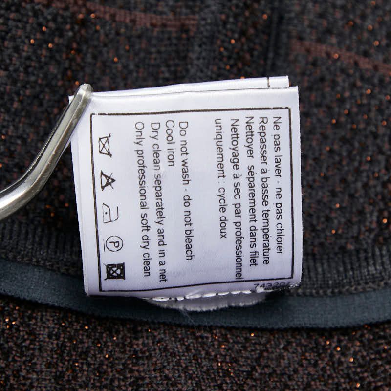 Chanel Coco Mark Check Skirt Pleated Size: 42 P26686v00001 Grey Brown Wool