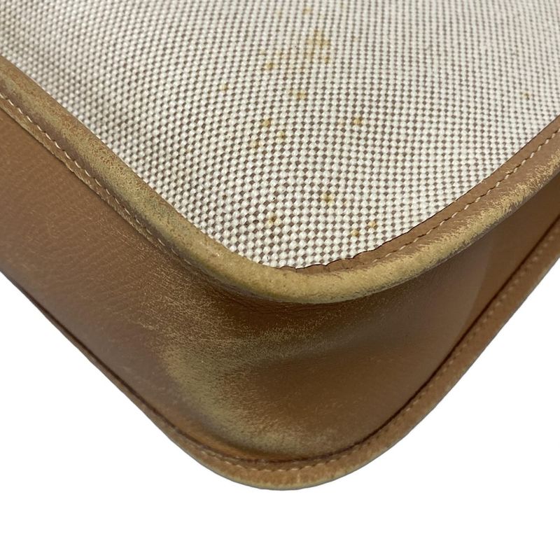 Hermes Shoulder Bag Vespa PM Beige And Brown Gold Hardware Leather