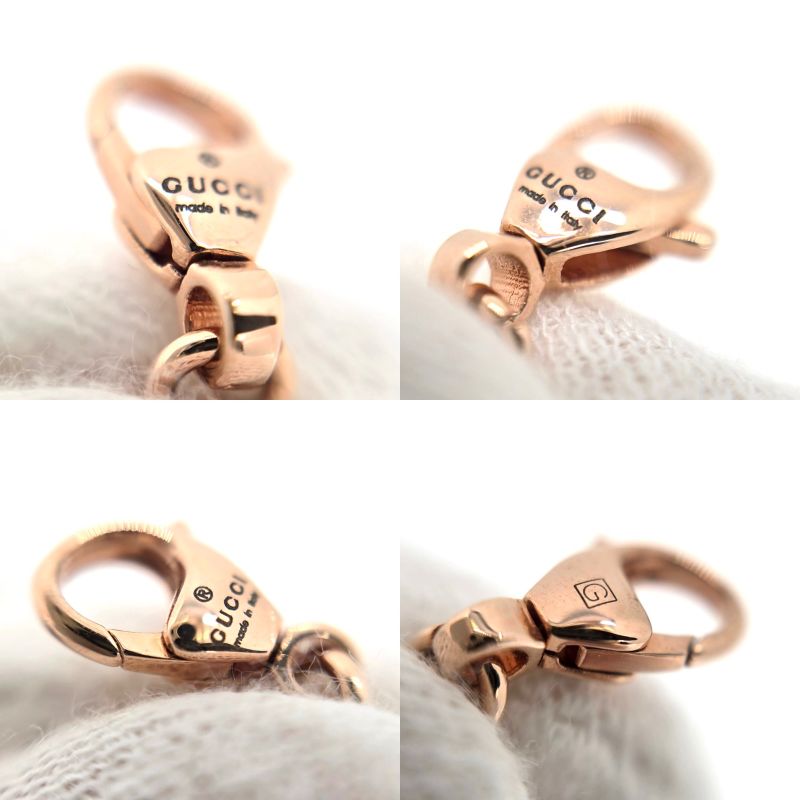 Gucci 774693 Logo Necklace 462cm (1819in) Long Crystal Script Logo Antique Pink