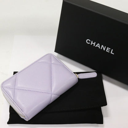 Chanel Coin Case Chanel 19 Zip Coin Purse Lambskin Lavender Antique Gold