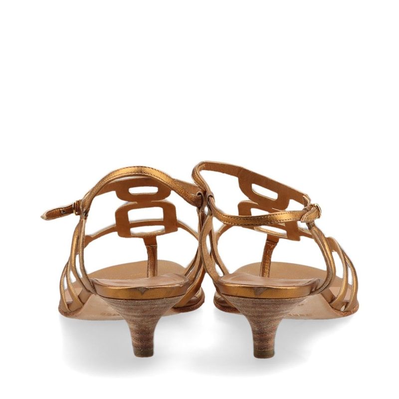 Hermes Leather Belt Sandals Women's 36 Gold Made In Italy