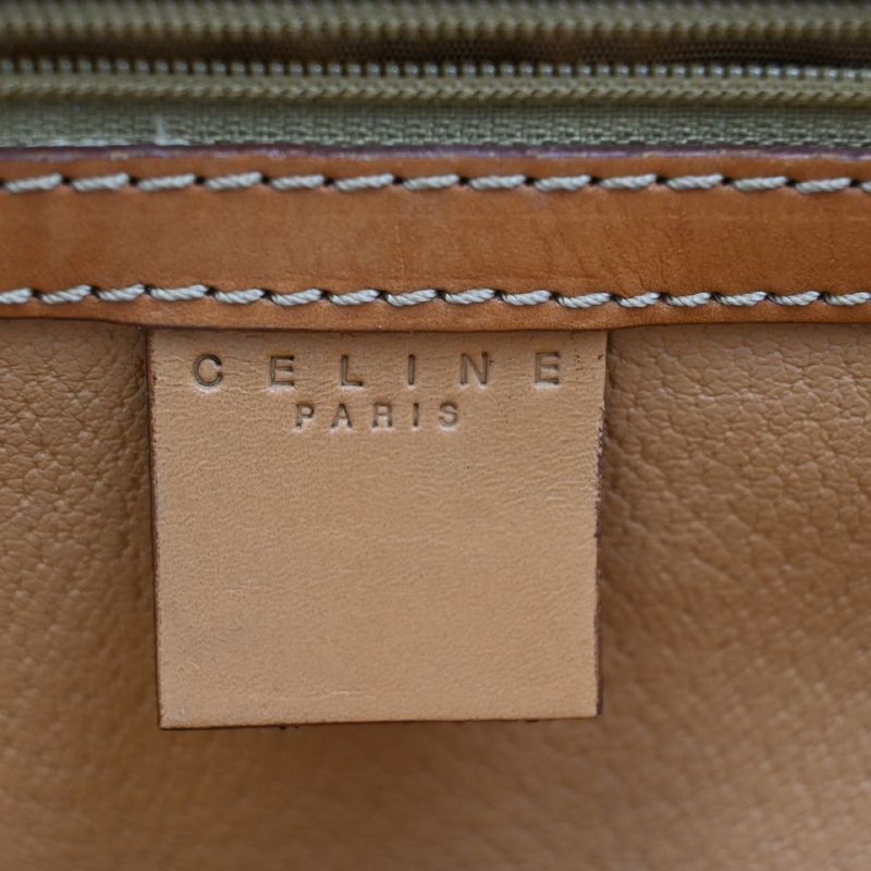 Celine Handbag Macadam Pattern Leather PVC Brown 64ka850