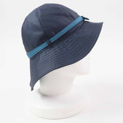 Hermes Silver Hardware Belted Hat/hat Navy Light Blue 56 Made In France Ladies