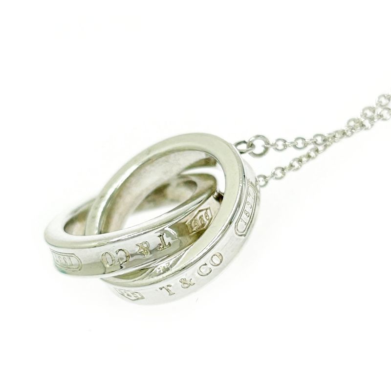 Tiffany & Co Silver 1837 Interlocking Circle Necklace 4.9g 925 Engraved 434819
