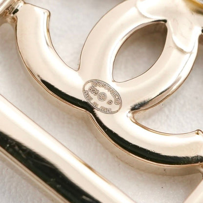 Chanel Earrings Earring Gold Coco Mark Rhinestone Square