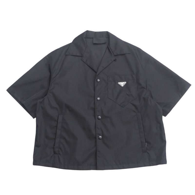 2024Prada Short Sleeve Shirt Size M (180 96A) Re-nylon Triangle Logo Triangle