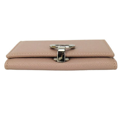 Bulgari Card Case Bulgari Leather Pink Beige Silver Hardware Clip Small Item