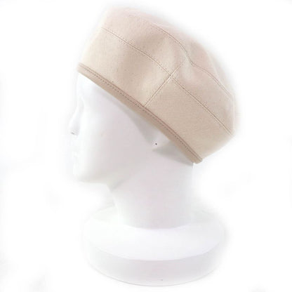 Hermes Saint Honore Charm 100% Cotton With Serie Buttons Leather Trimmed Beret