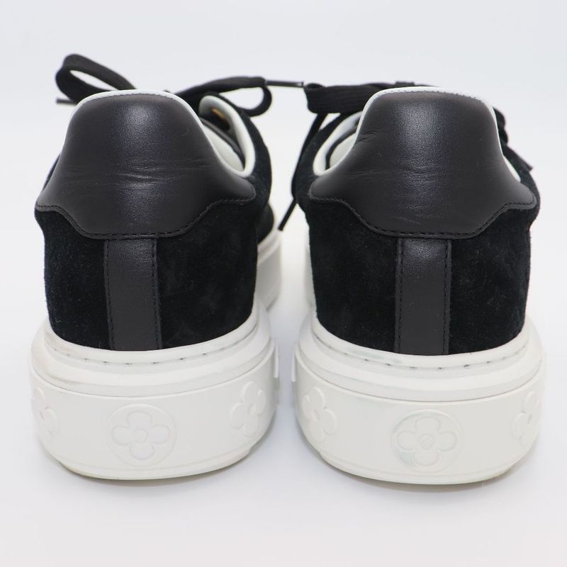 Louis Vuitton Monogram Time Outlines 23 Years Leather X Suede Sneakers Women's