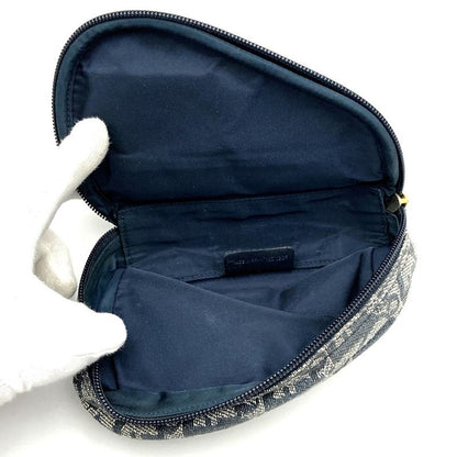 DIOR Pouch Navy Canvas Trotter Saddle Women's Branded High Brand Fashion