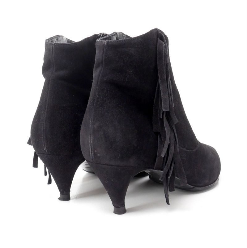 Saint Laurent Paris Boots Size 37 Studded Fringe Decoration Suede Short Boots
