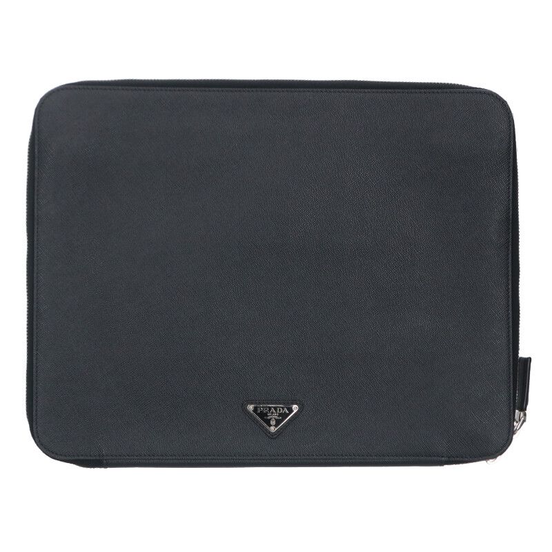 Prada 2vn001 Triangle Plate Saffiano Leather Clutch Bag Men's