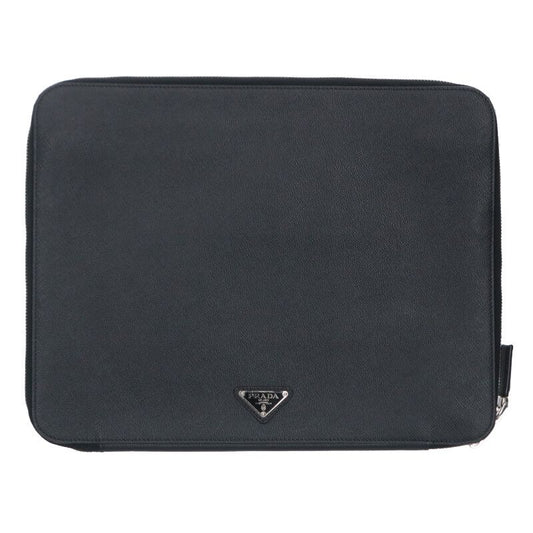 Prada 2vn001 Triangle Plate Saffiano Leather Clutch Bag Men's