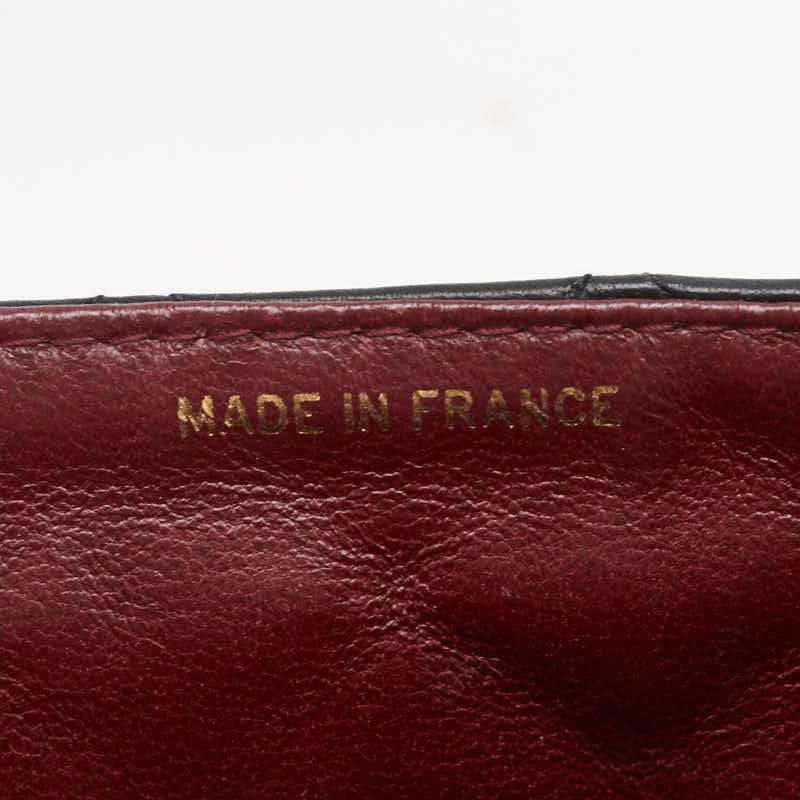 Chanel Matelasse Coco Mark Handbag Top Handle Black Lambskin Women Chanel