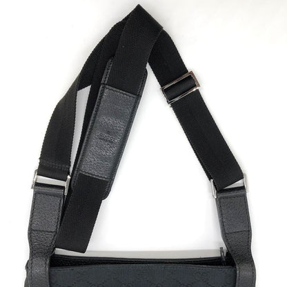 Gucci 122793 Shoulder Bag Black GG Canvas Women Men Fashion