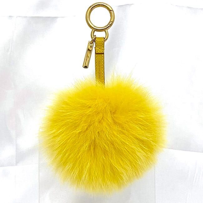 Fendi Bag Charm Ec20971 Yellow Excellent Condition Fur GP
