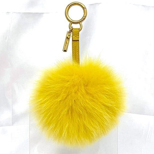 Fendi Bag Charm Ec20971 Yellow Excellent Condition Fur GP