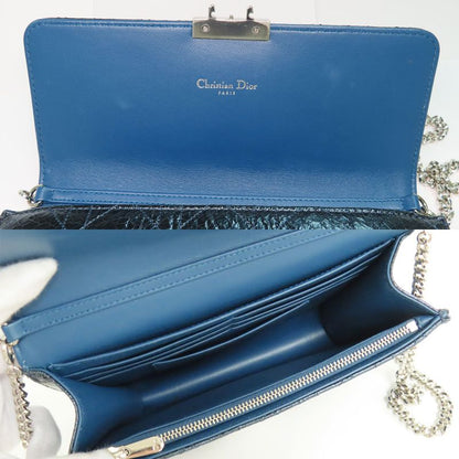 Dior Miss Dior Wallet Chain Shoulder Bag Metallic Blue - Svhardware