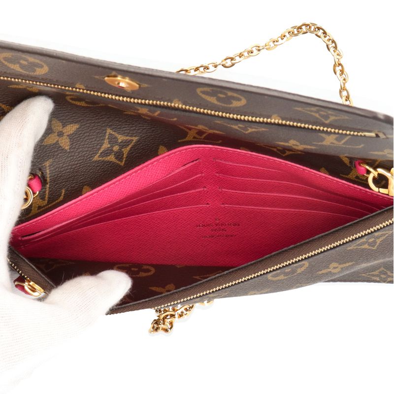 Louis Vuitton Pochette Weekend M63857 Monogram Women's Shoulder Bag Brown