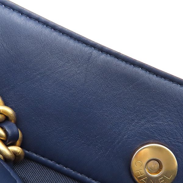 Chanel Tote Matelasse Small Shopping Bag Calf Leather Navy Gold Hardware Navy