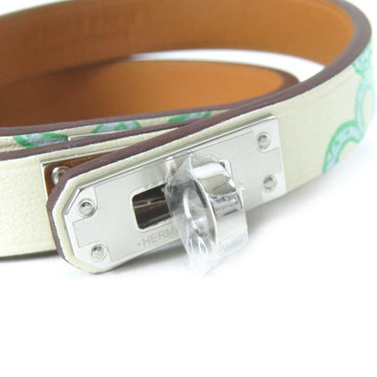 Hermes Mini Kelly Dubreuil Lucky Daisy Bangle Bracelet Vorsoft Green Ivory