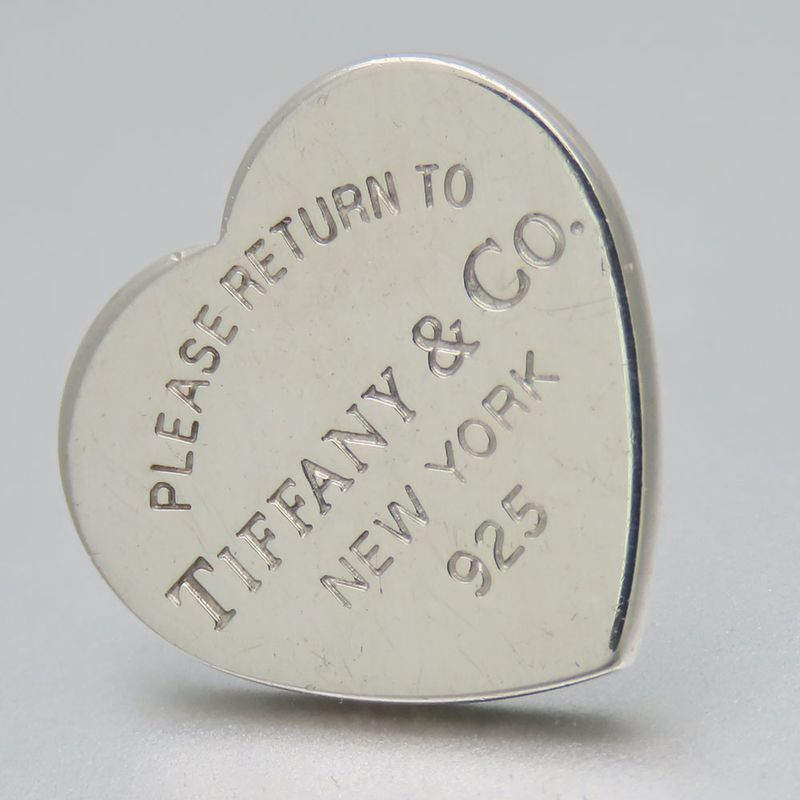 Tiffany & Co Earrings Lean To 925 Silver Approx 3.3g Silver Heart Tag Accessory