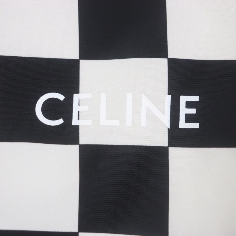  Celine 21AW 2w420819l Loose Checkerboard Boucle Logo Zip-up Blouson Silver