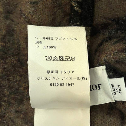 Christian DIOR | 2020ss | Wool Jacquard Fringe Shawl Poncho | S | Charcoal