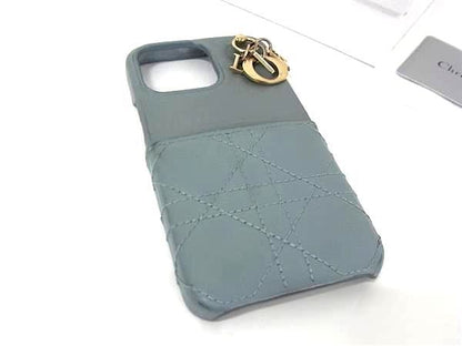 Christian Dior Lady Dior Cannage Leather Iphone14pro Compatible Iphone Case In