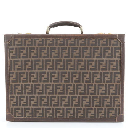 Vintage Fendi Zucca Leather Attache Case Hard Case Business Briefcase Business