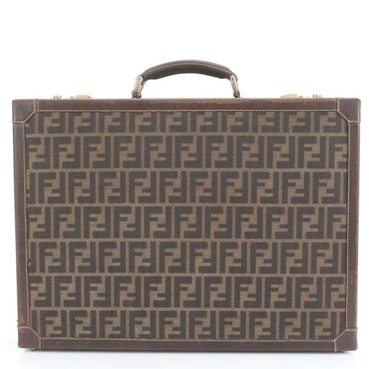 Vintage Fendi Zucca Leather Attache Case Hard Case Business Briefcase Business