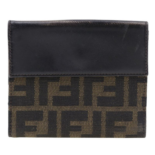 Fendi Zucca Canvas And Leather Women's Bifold Wallet