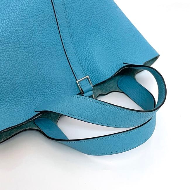 Hermes Handbag Picotin Lock PM Light Blue Jean Excellent Condition