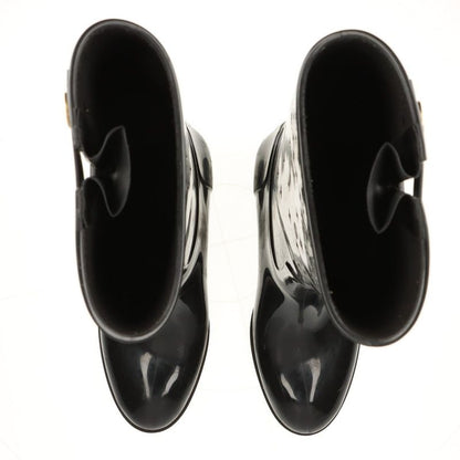 Louis Vuitton Monogram Drops Line Rubber Long Boots Women's 36 Black Made In