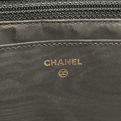 Chanel CC Logo Caviar Leather Mini Pouch Second Black
