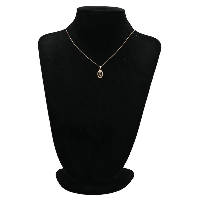 Cartier Necklace Logo Double C 18krg Diamonds Rose Gold 750rg 18k 18k Diamonds