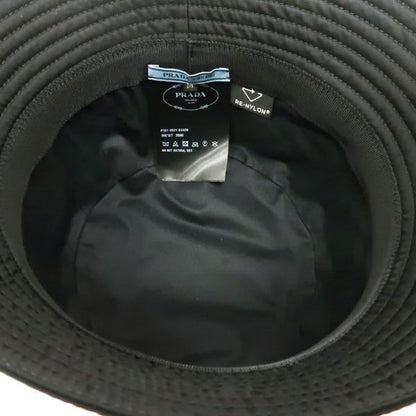 Prada Bucket Hat 1hc137 2DMI Bucket Hat Re-nylon Nylon M Size Triangle Plate