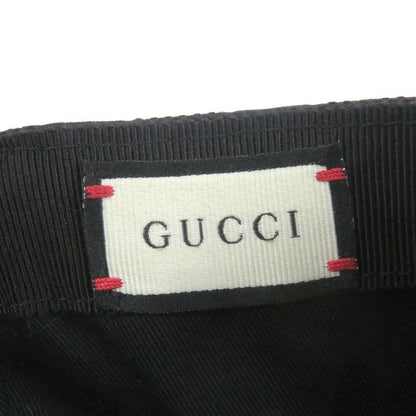 Gucci 200035 GG Canvas Webline Baseball Cap Hat Black Xl/60cm (23.62in) Made In