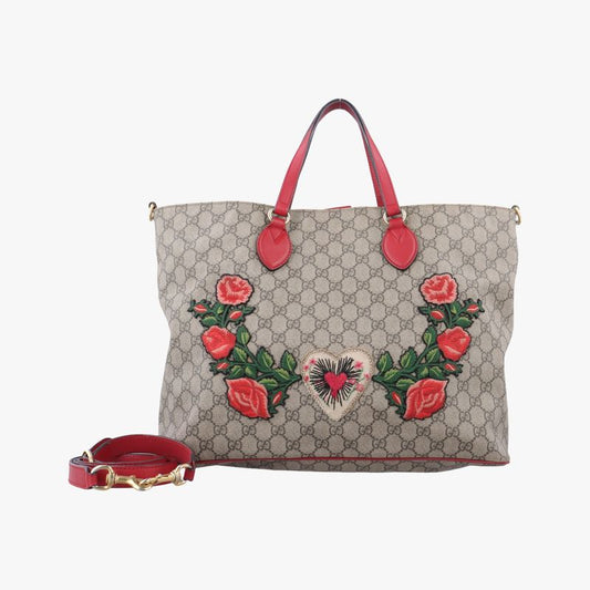 Guccigg Supreme Beige Red And Multicolor PVC Coated Canvas 453705 G020867460
