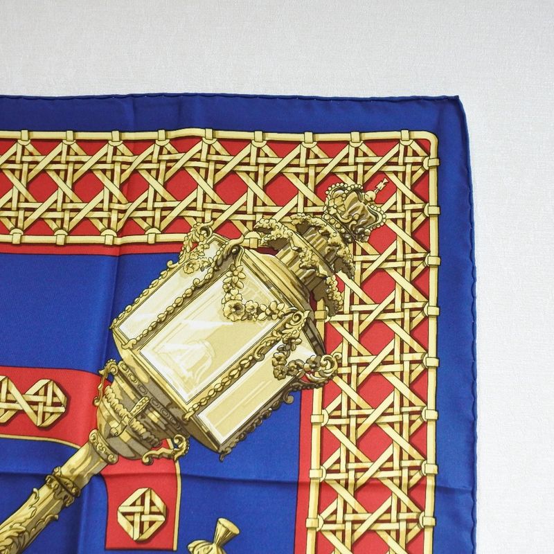 Hermes Carré 90 FEUX DE Route Silk Red/yellow/blue Women's Scarf