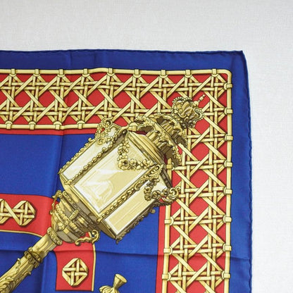 Hermes Carré 90 FEUX DE Route Silk Red/yellow/blue Women's Scarf